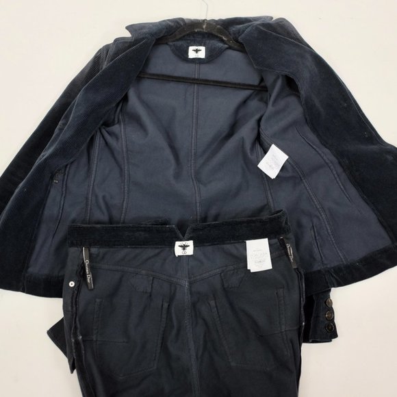 Christian Dior 38 US 6 bar jacket suit pants 2021 navy corduroy blazer - Picture 15 of 16